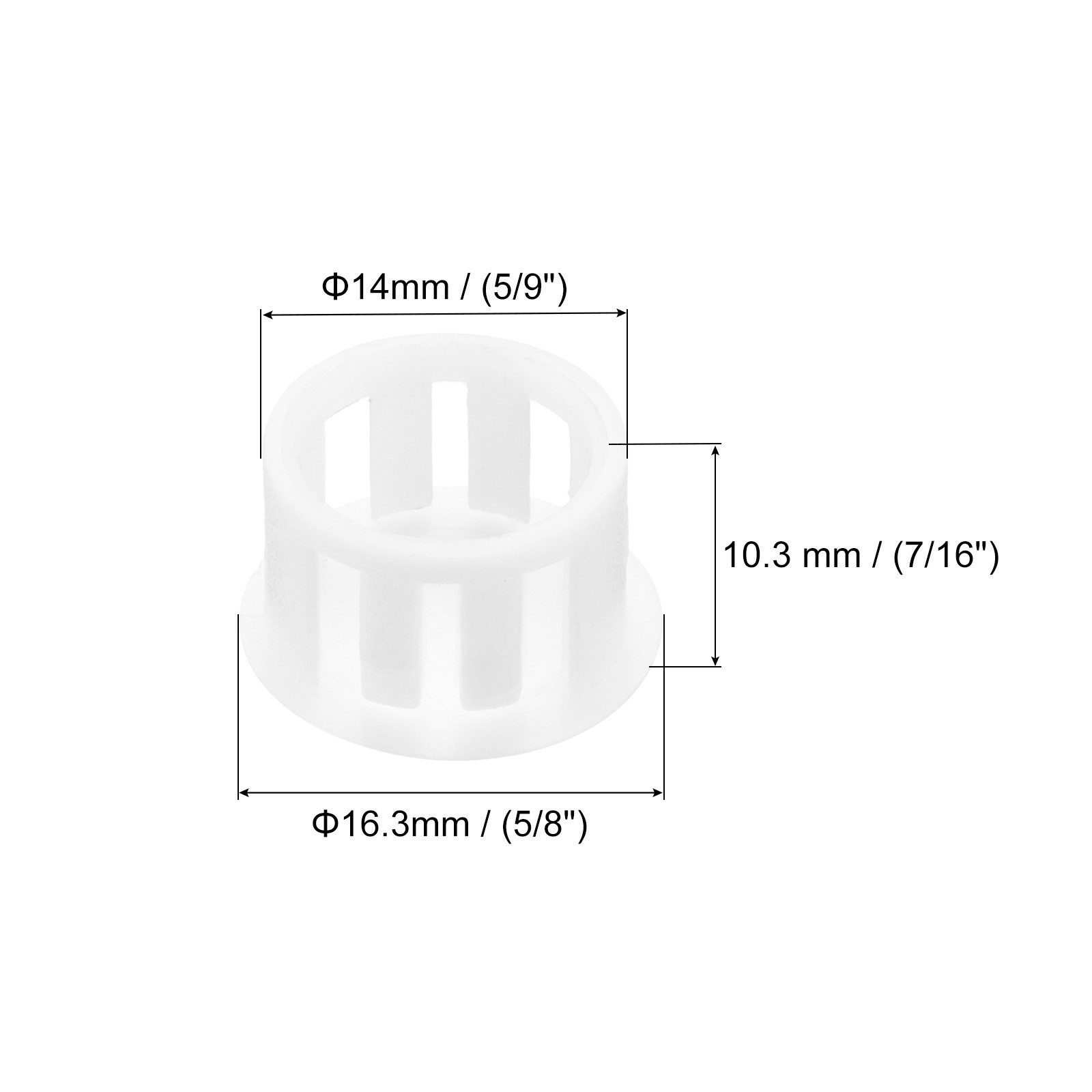 32Pcs 14mm(5/9′) White Nylon Plastic Round Locking Hole Plugs Insert End Caps