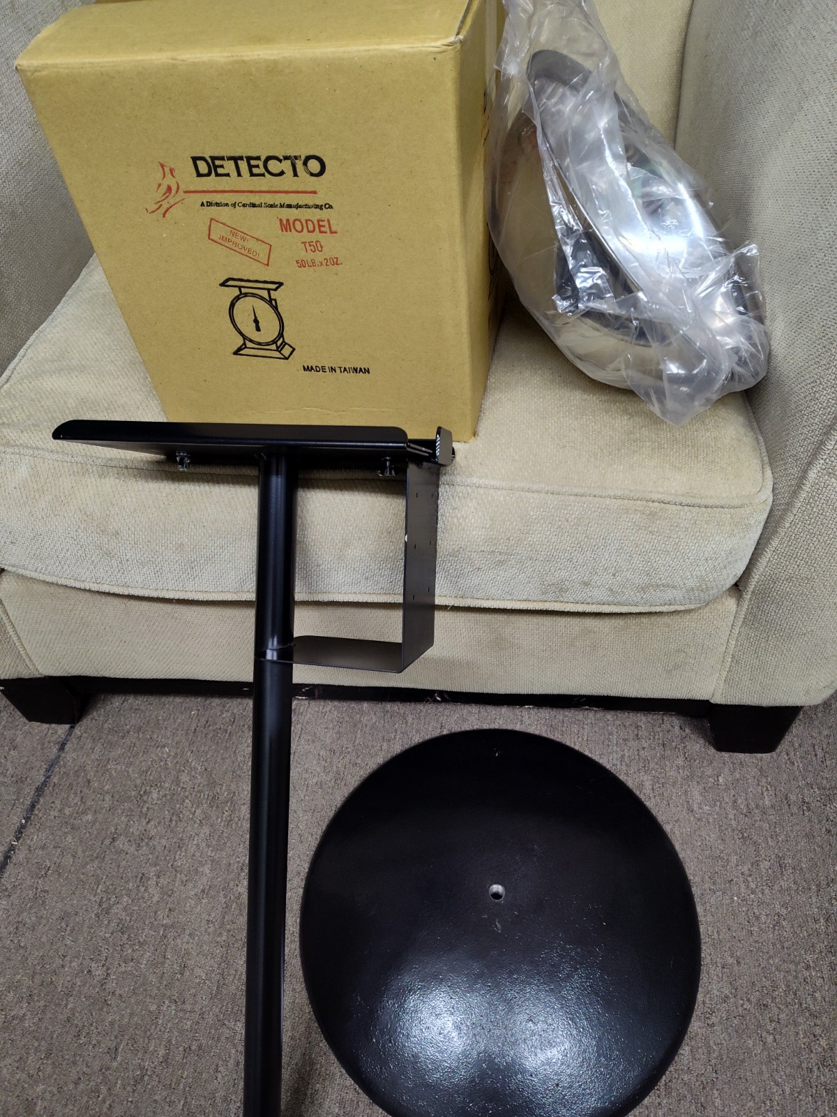 Detecto, T50, Fixed Dial Top Loading Scale with Bowl and stand, 50 lb capacity