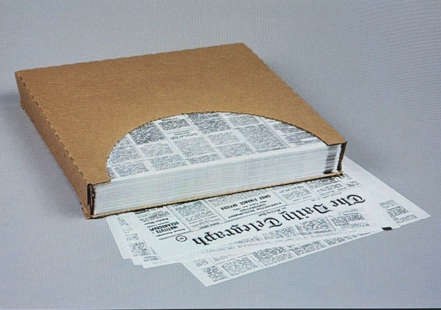12×12-Inch White Flat Deli Paper with Newsprint, 1000 (7B6-News). New