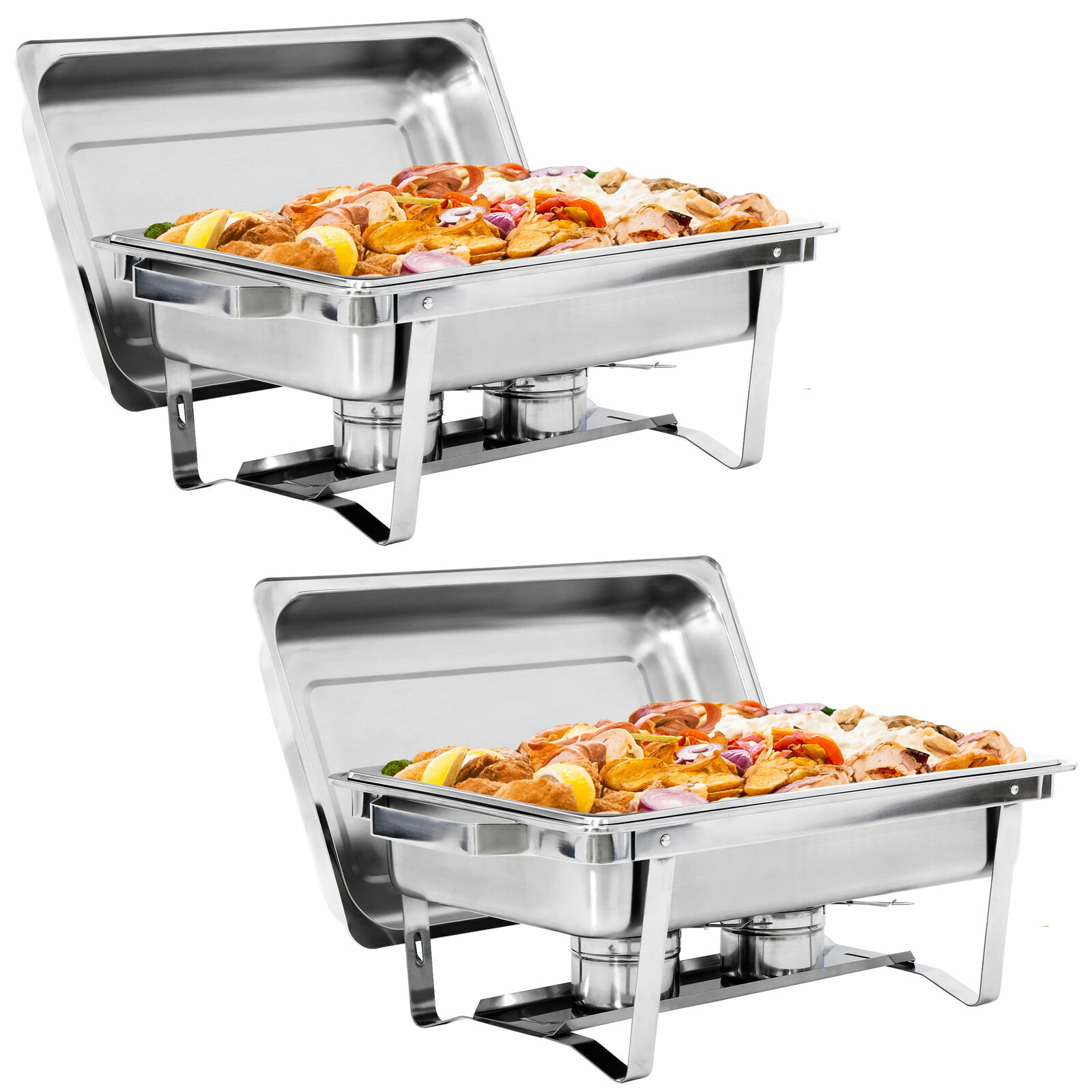 2PCS 8 QT Stainless Steel Chafing Dish Set Food Warmer Restaurant Buffet