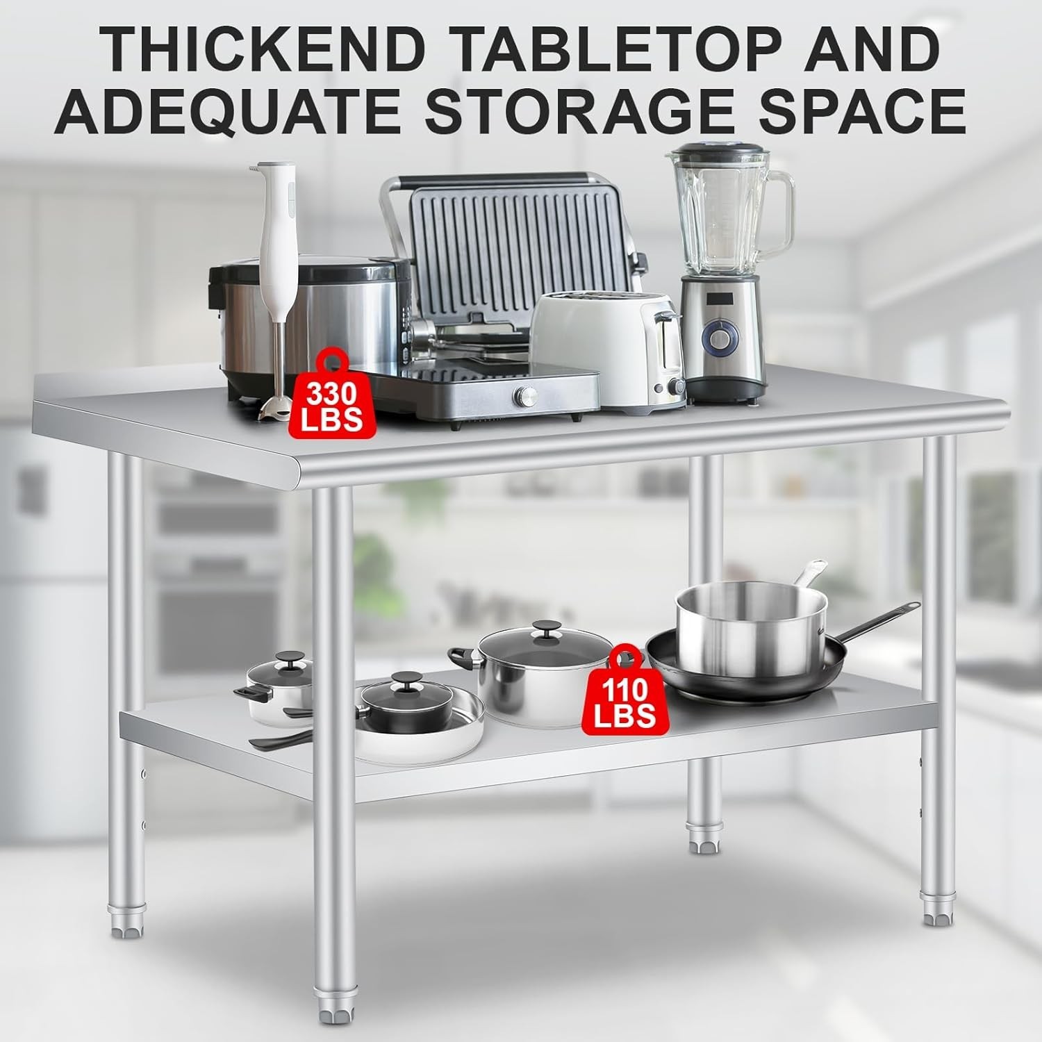 Stainless Steel 48»/60″ NSF Kitchen Restaurant Work Prep Table with Backsplash