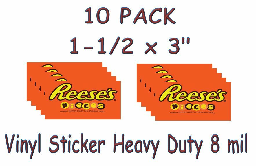 10 PACK Vinyl Sticker 1.5 x 3 Bulk Vending Candy Machine Labels