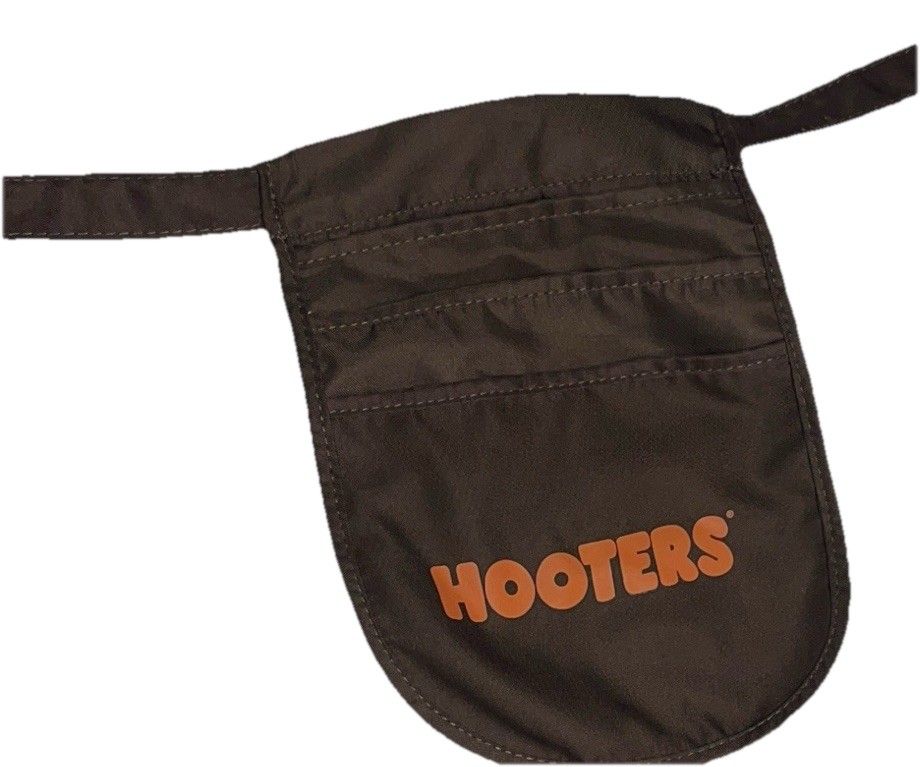 Hooters Brown Half Waist Apron Server Uniform 3-Pocket Polyester