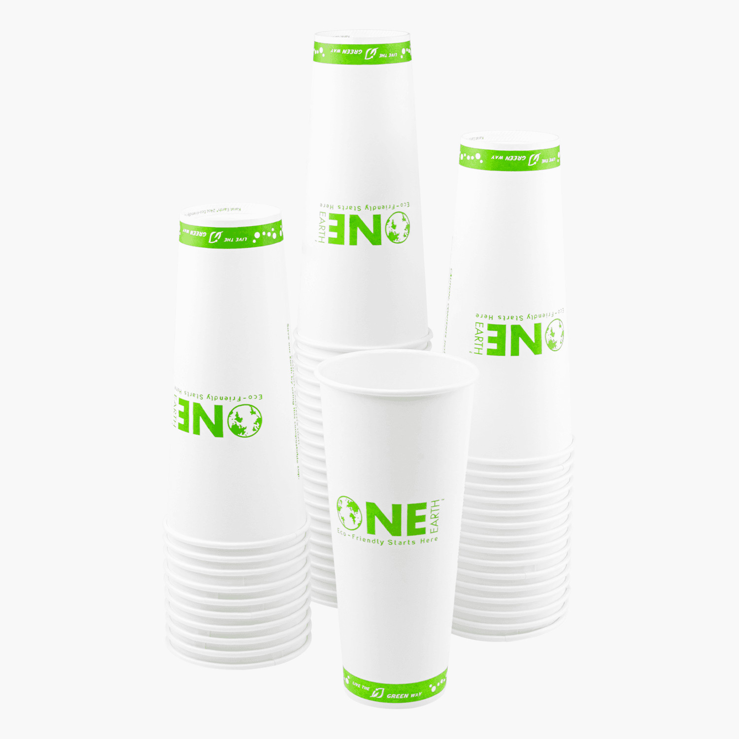 Karat Earth 24oz Eco-Friendly Paper Hot Cups – One Cup One Earth (90mm) – 500 ct