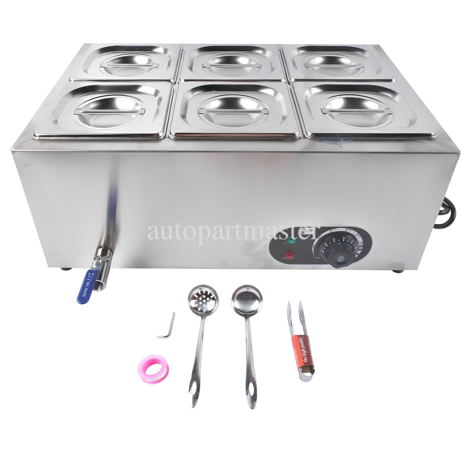 Catering Food Warmers Steam Table Food Warmer 1200W 1 / 2 / 3 / 4 / 5 / 6 Pan