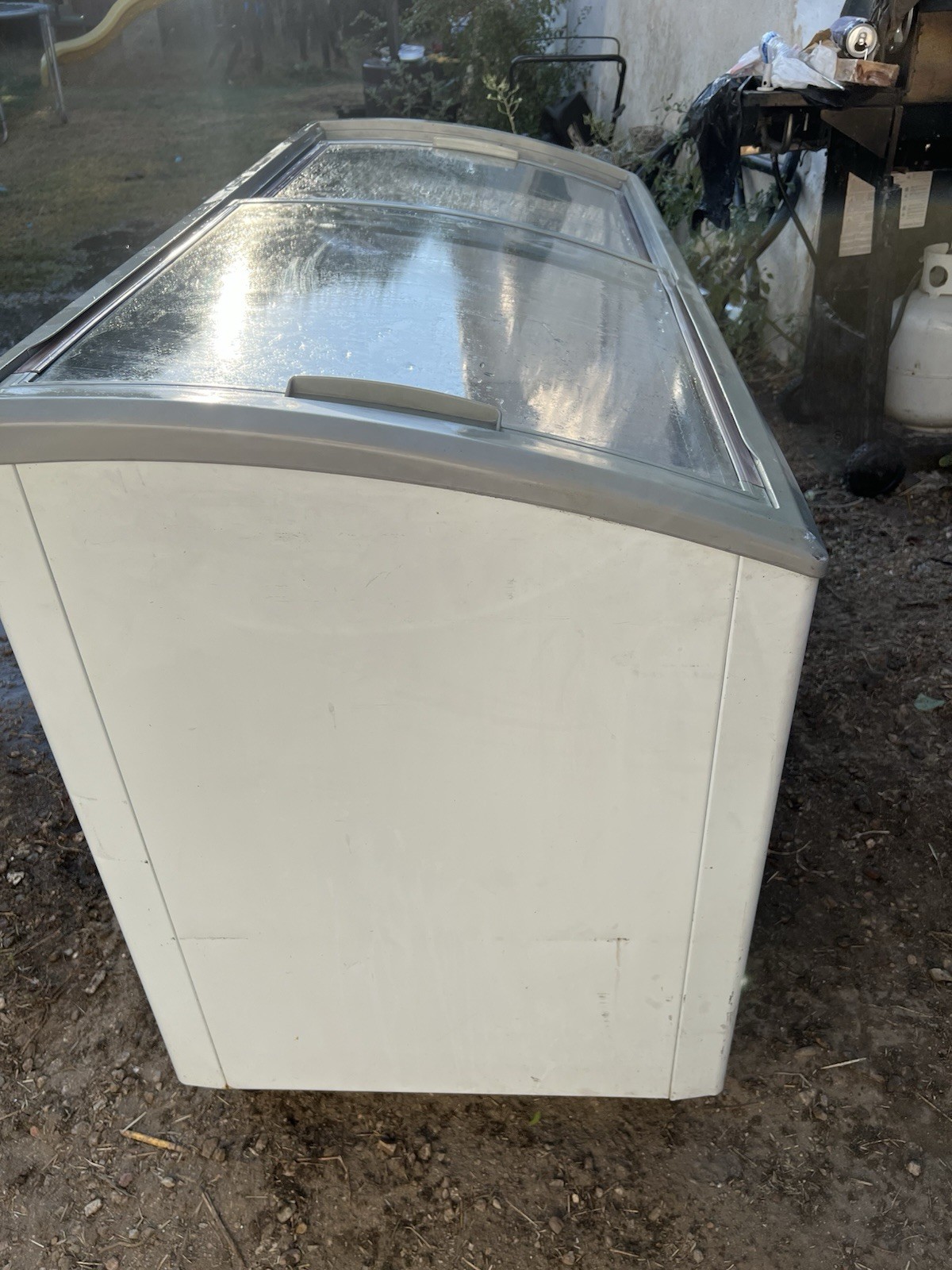 Commercial Ice Cream Chest Freezer Display Case w/ Sliding Glass Top