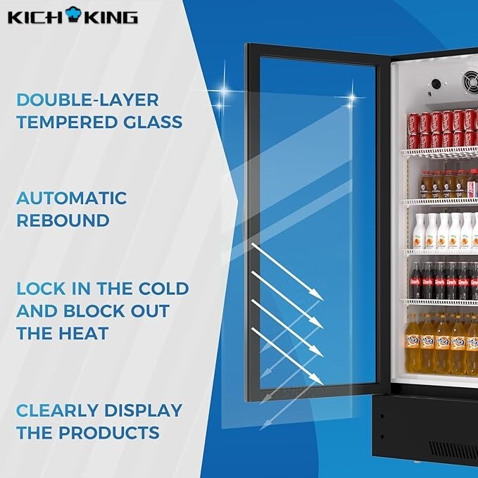 NEW 8 Cu. Ft Commercial Display Refrigerator 1 Door Merchandiser Beverage Cooler