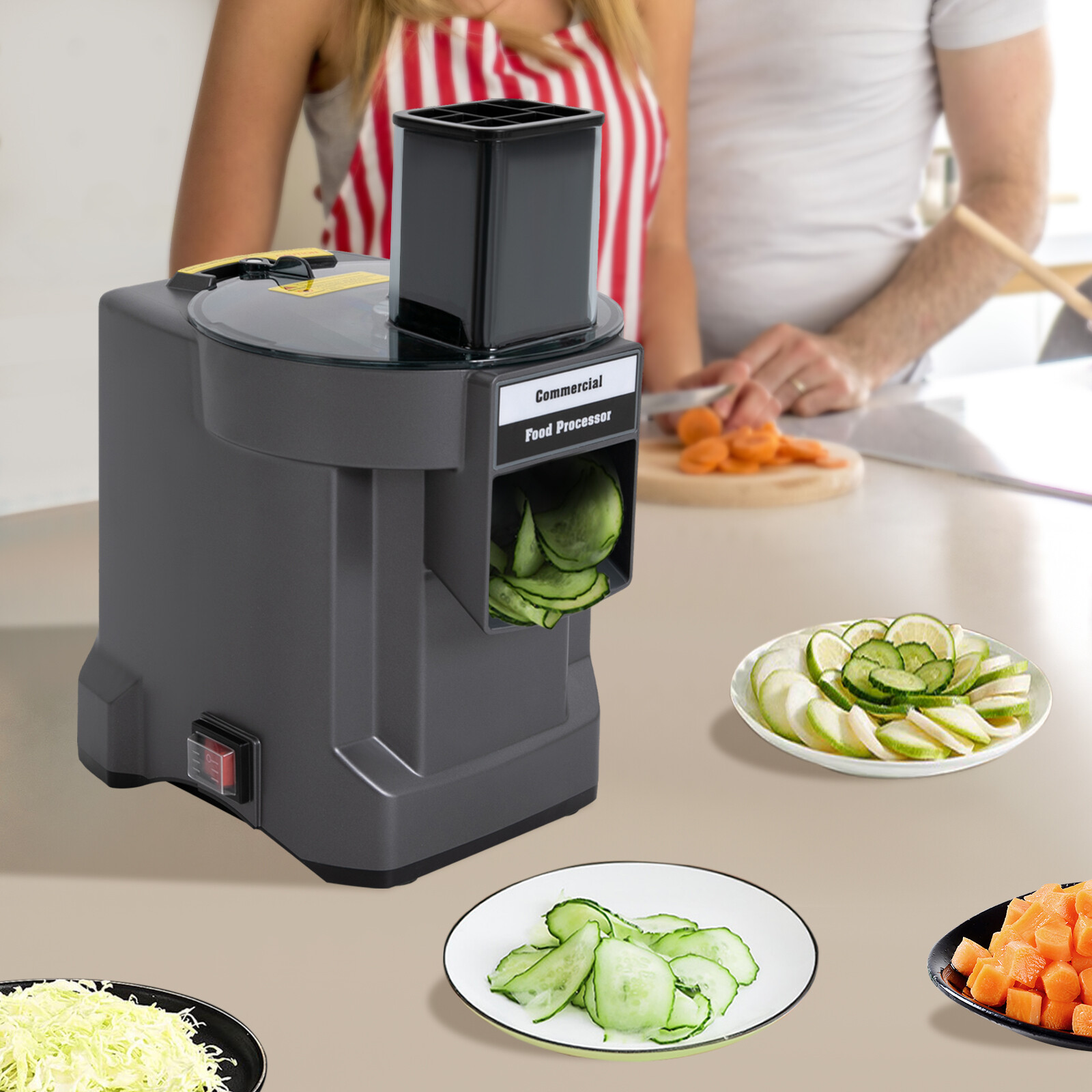 3-In-1 Electric Food Slicer Shredder Dicer Commercial Vegetable Processor 110W