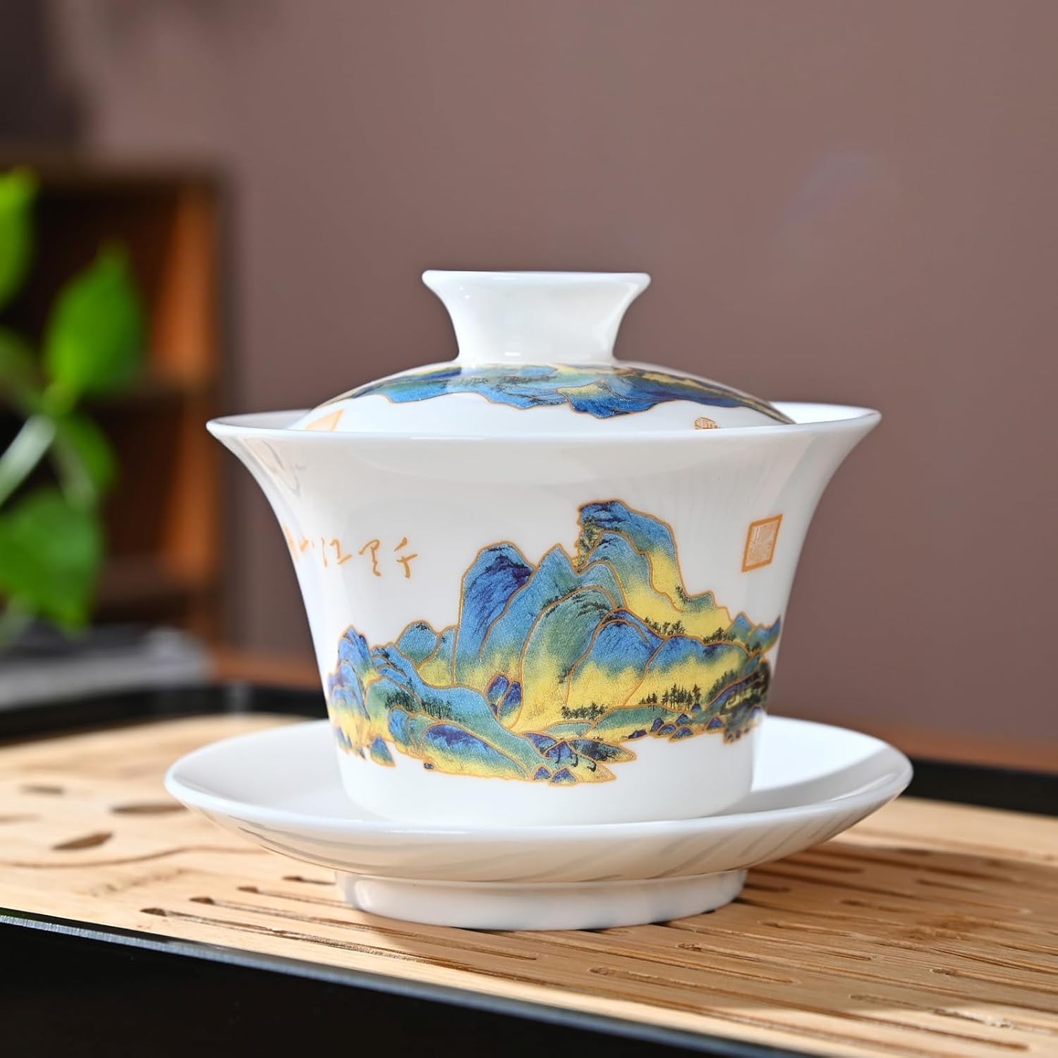 Chinese Tea Set Traditional, Chinese Kung Fu Tea Set for Adults, Gaiwan Tea Set