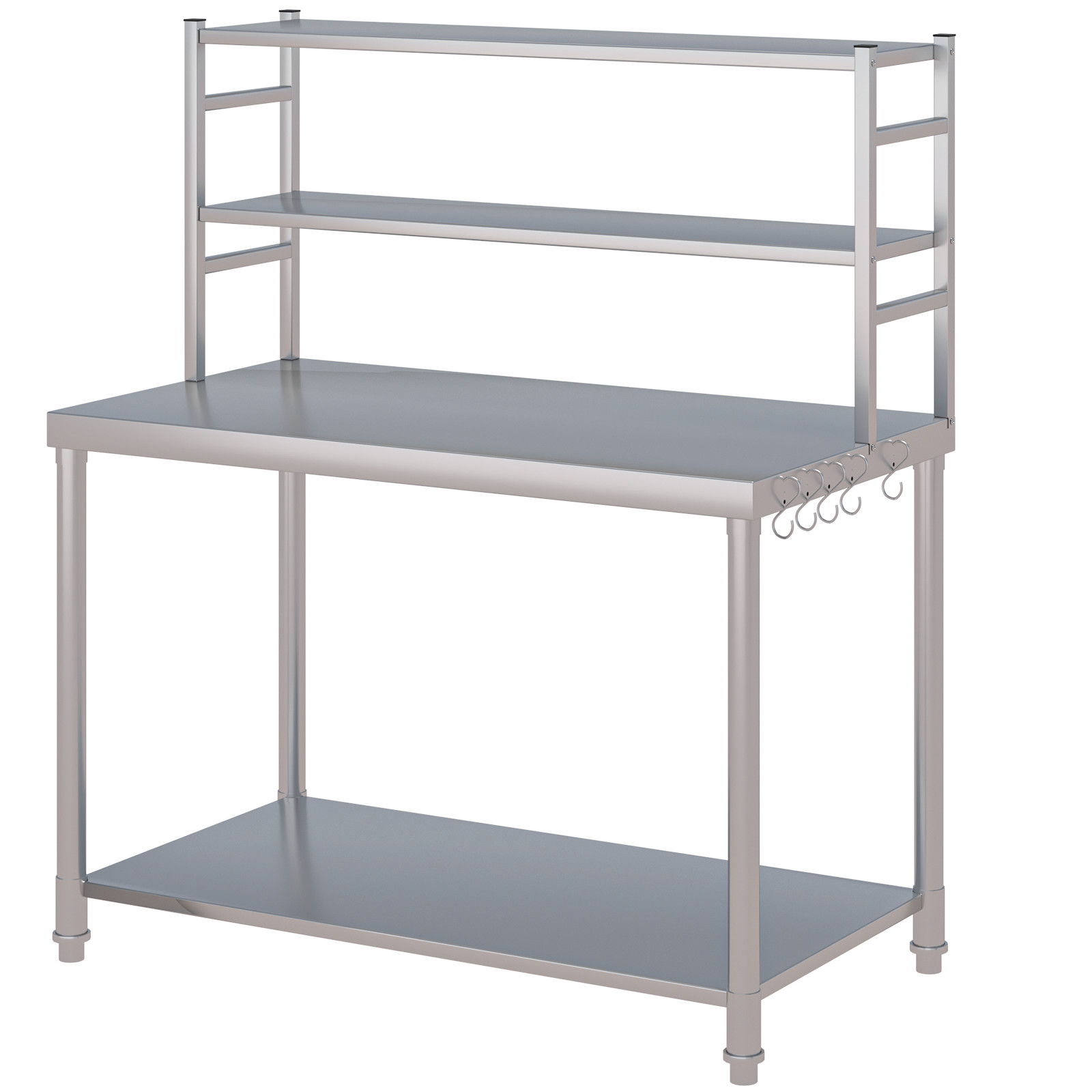 48″x24″ Stainless Steel Work Table Metal Prep Table 2 Adjustable Shelves Kitchen
