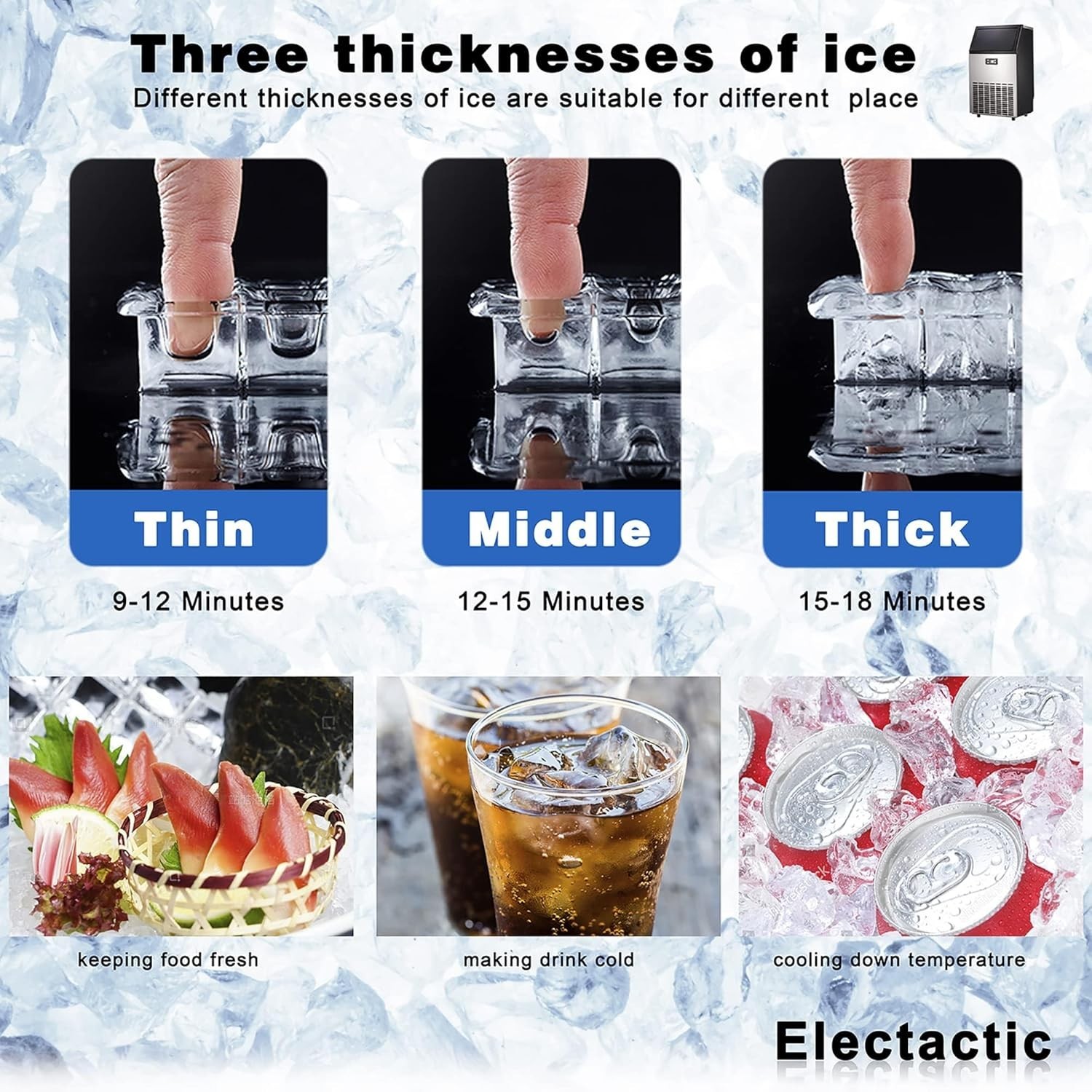 Versatile Ice Maker for Home & Commercial Use: 100lbs/Day with Insulated Storage
