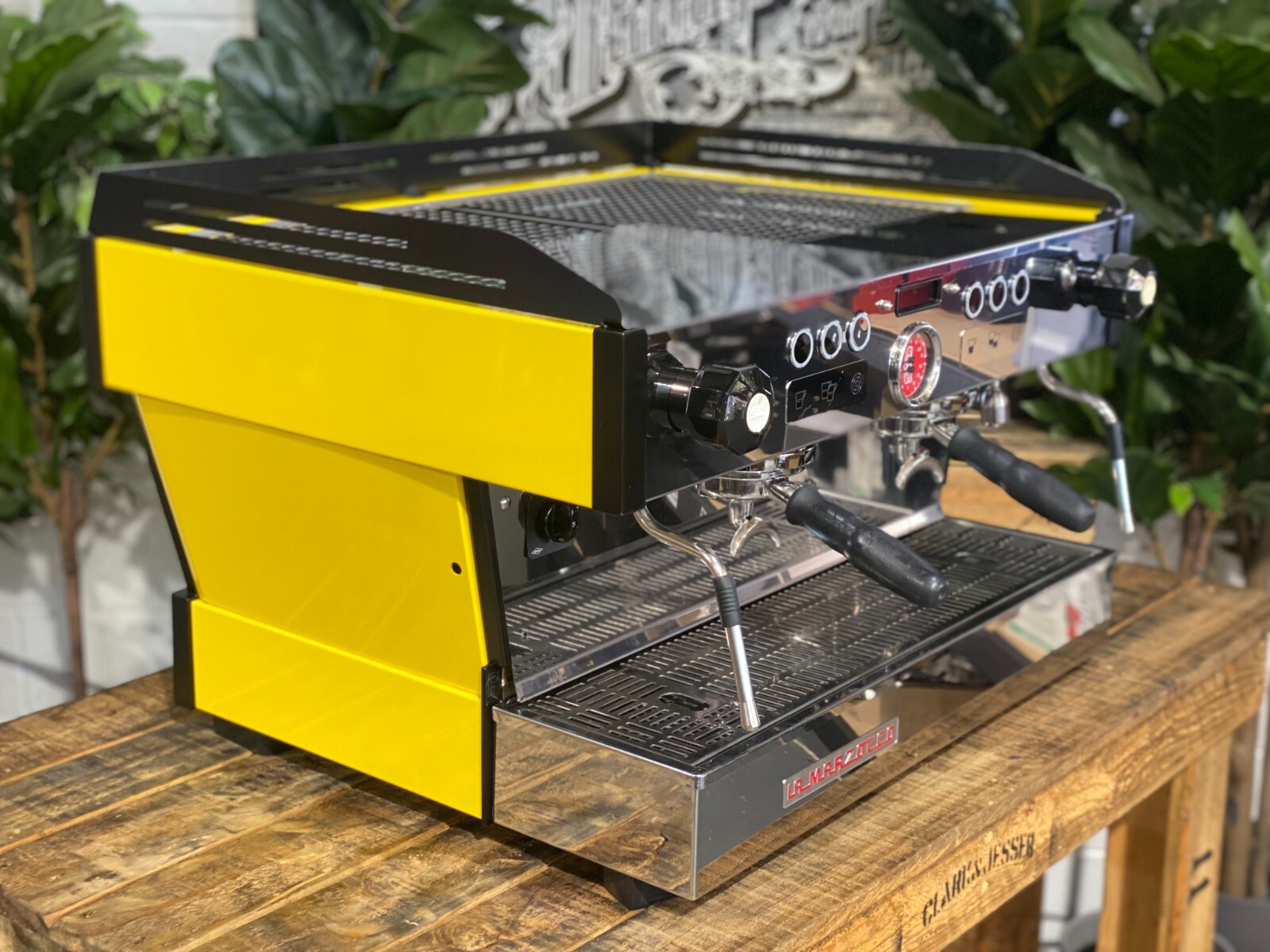 LA MARZOCCO LINEA PB 2 GROUP ESPRESSO COFFEE MACHINE YELLOW & BLACK COMMERCIAL