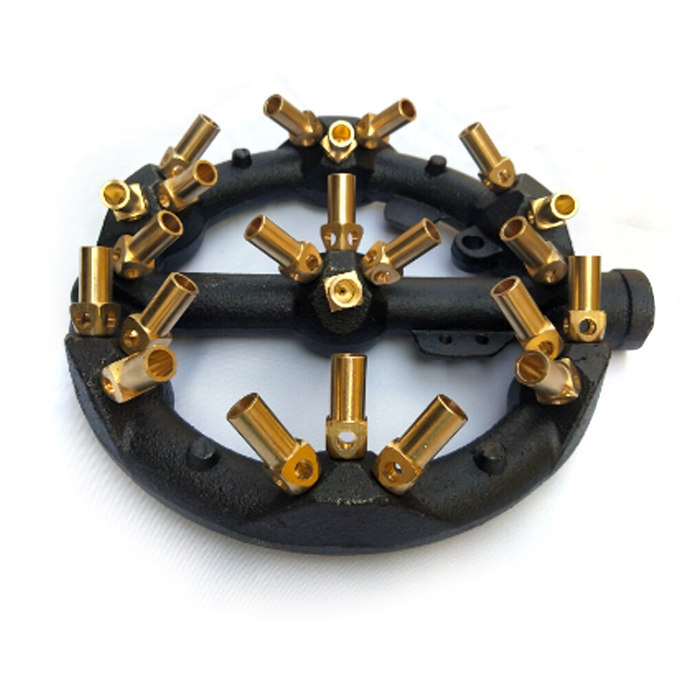 Jet Burner Natural Gas Commercial 10/20/23/32 Tips Cast Iron & Brass Wok Burner