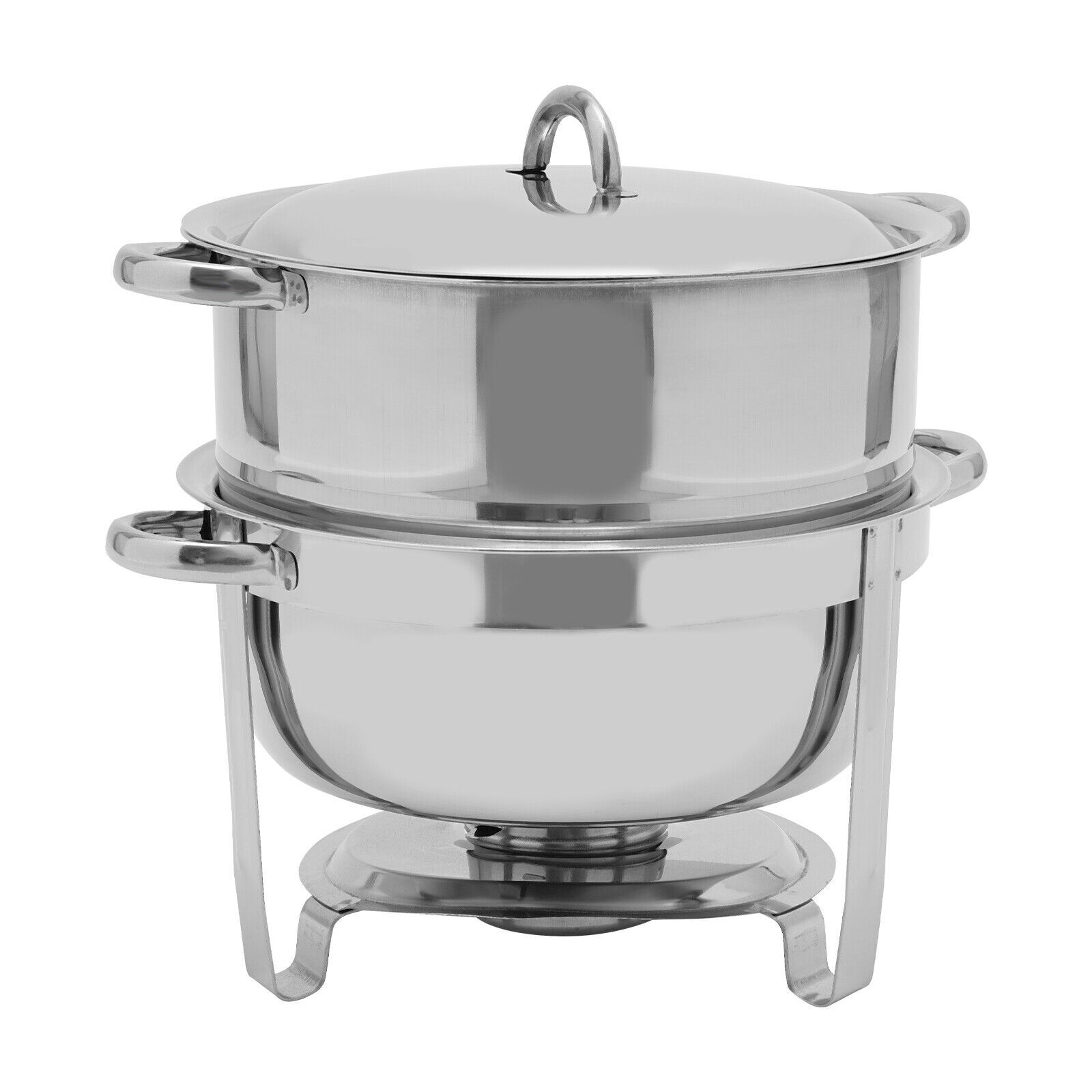 14.2 Qt Full-Size Round Stainless Steel Catering Dish Buffet Food Warmer Hot Pot