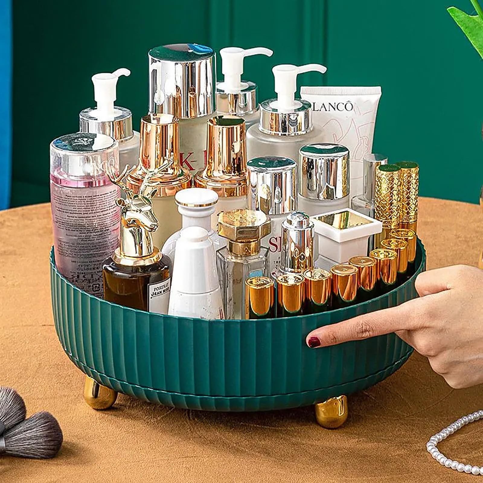 Anyoifax Makeup Perfume Organizer Tray 360 Degree Rotating Lazy Susan Skincare L