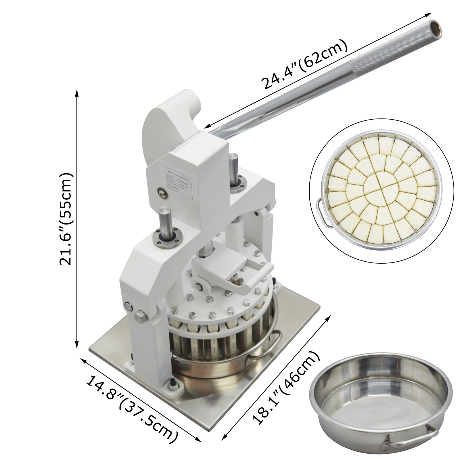 36PCS Table Top Manual Dough Cutting Machine Dough Divider Cutter 30g-160g