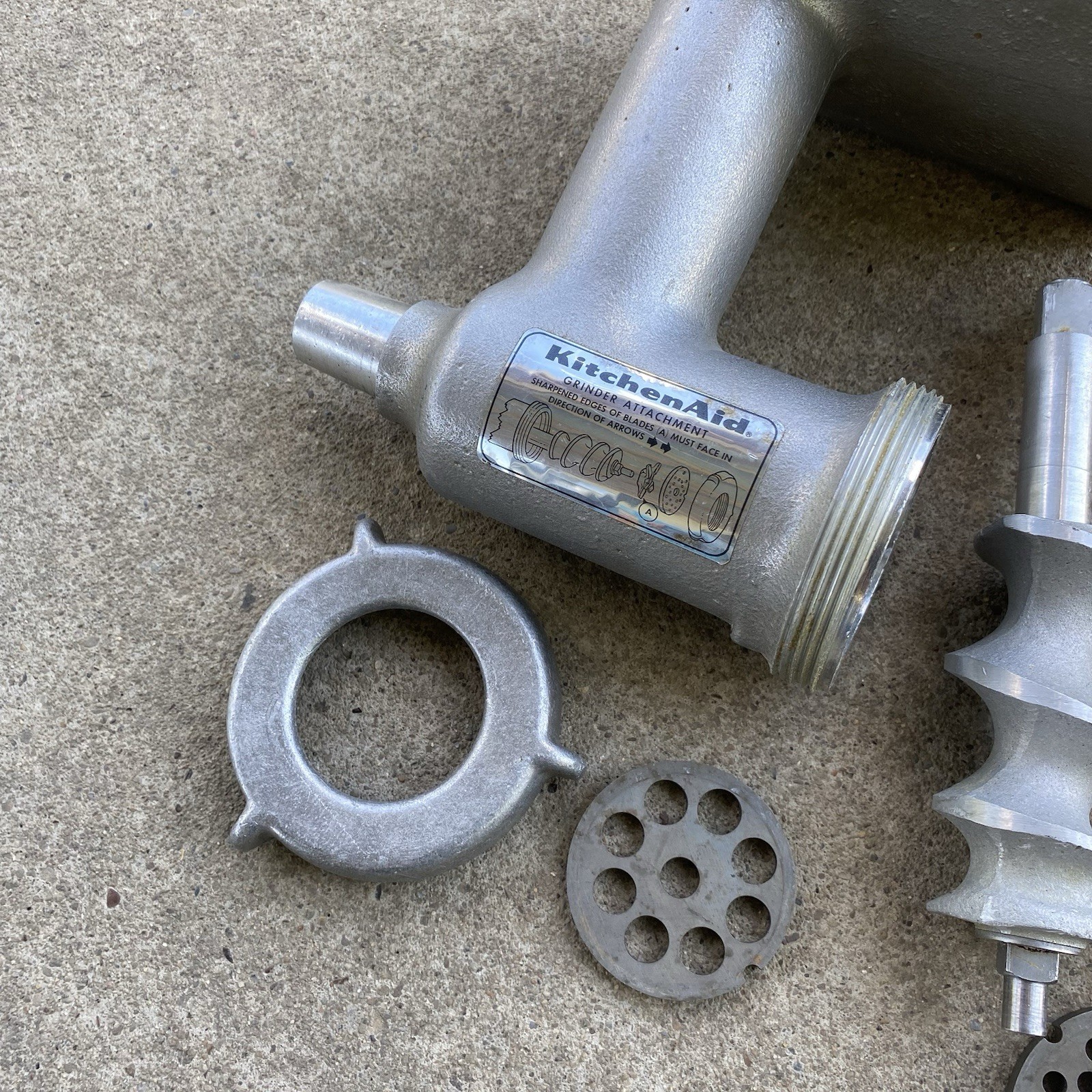 Vintage KitchenAid Hobart Chopper Meat Grinder IRON Aluminum Attachment No Knife