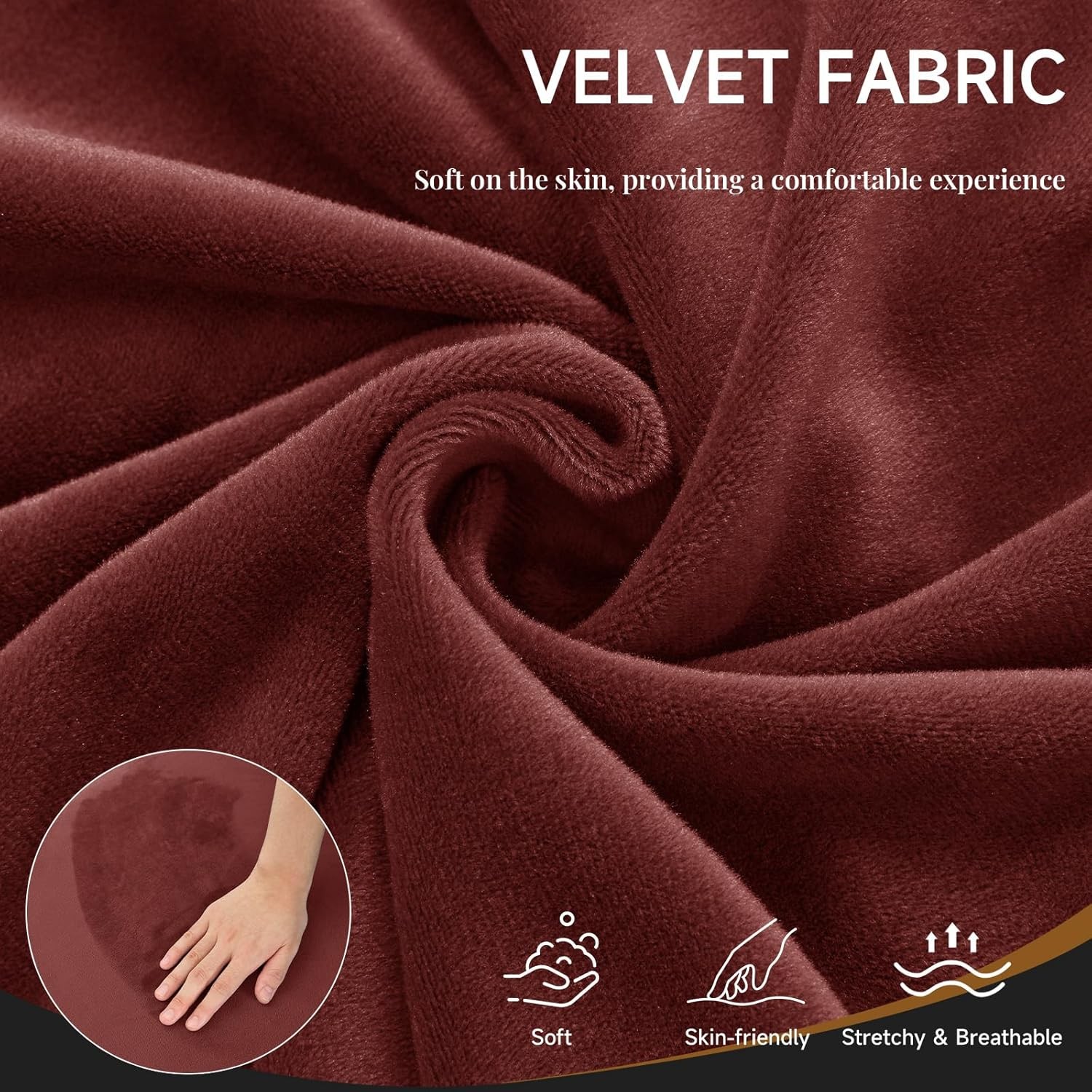 Velvet Armless Accent Chair Cover, Soft Stretch Accent Chair Slipcovers Without