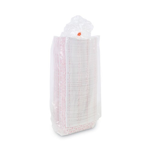 Boardwalk Paper Food Baskets, 5 lb Capacity, Red/White, 500/Carton