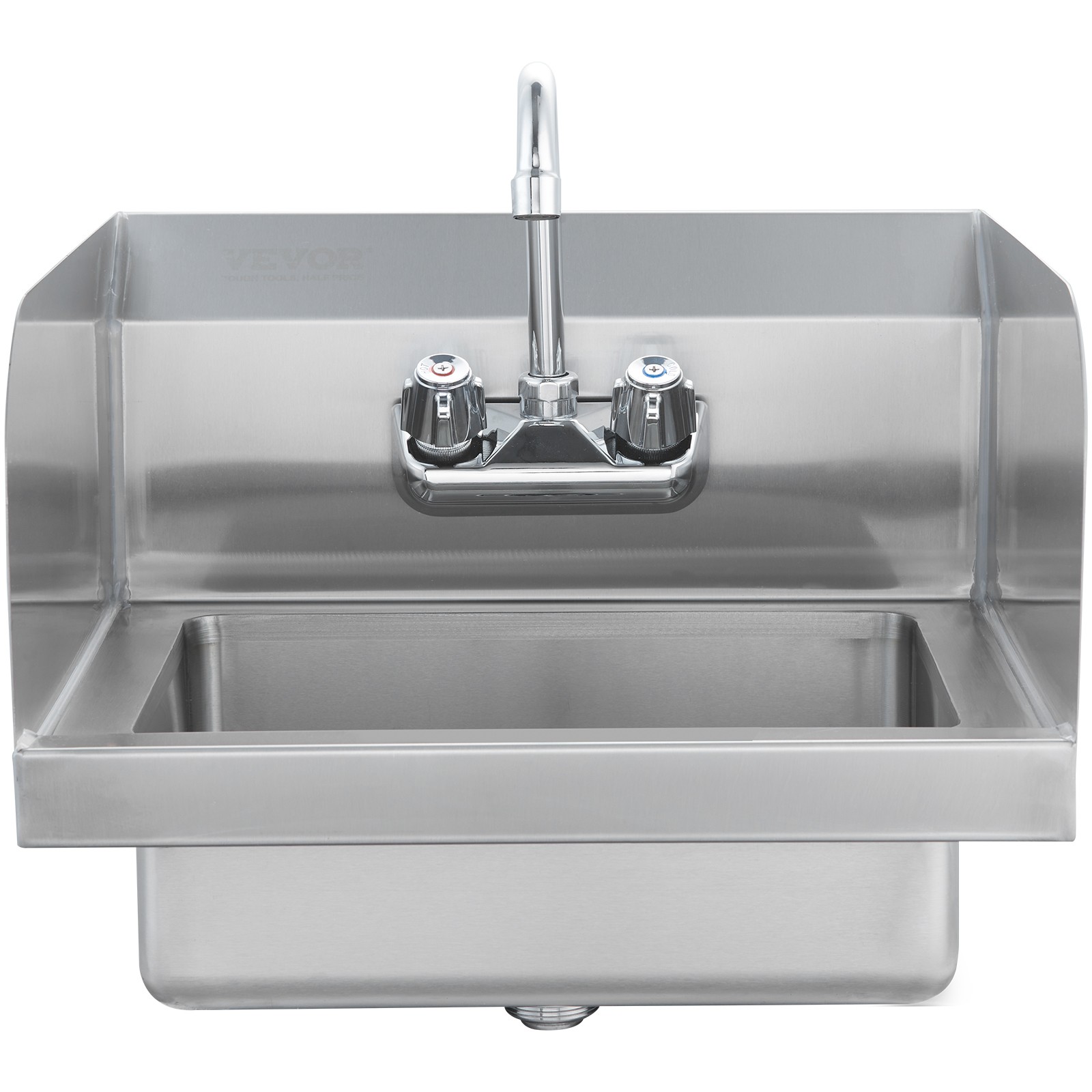 VEVOR 17″x12.8″ Commercial Hand Wash Sink Wall Mount Basin Stainless Steel NSF