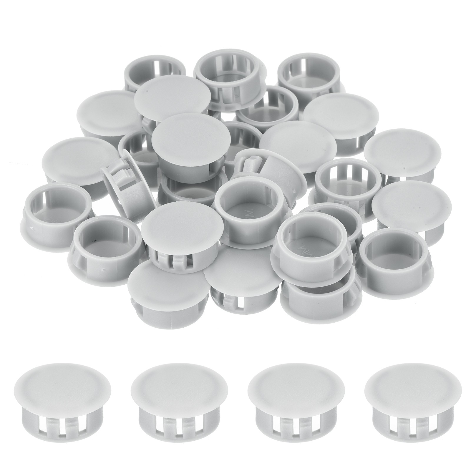 32Pcs 22mm Light Gray Nylon Plastic Round Locking Hole Plugs Insert End Cap