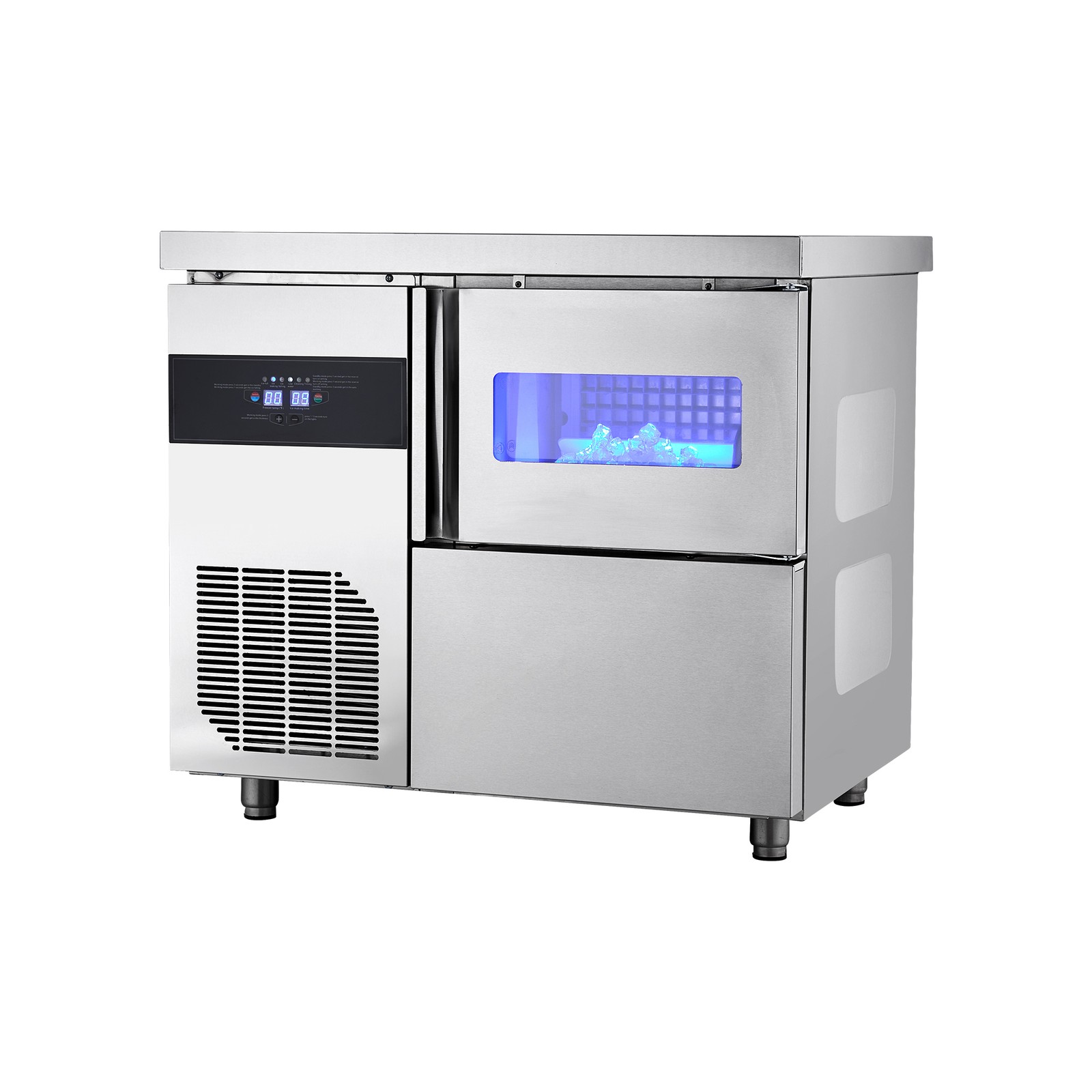 Uimoso Freestanding Commercial Ice Maker Machine for Countertop, 132 lbs/24H