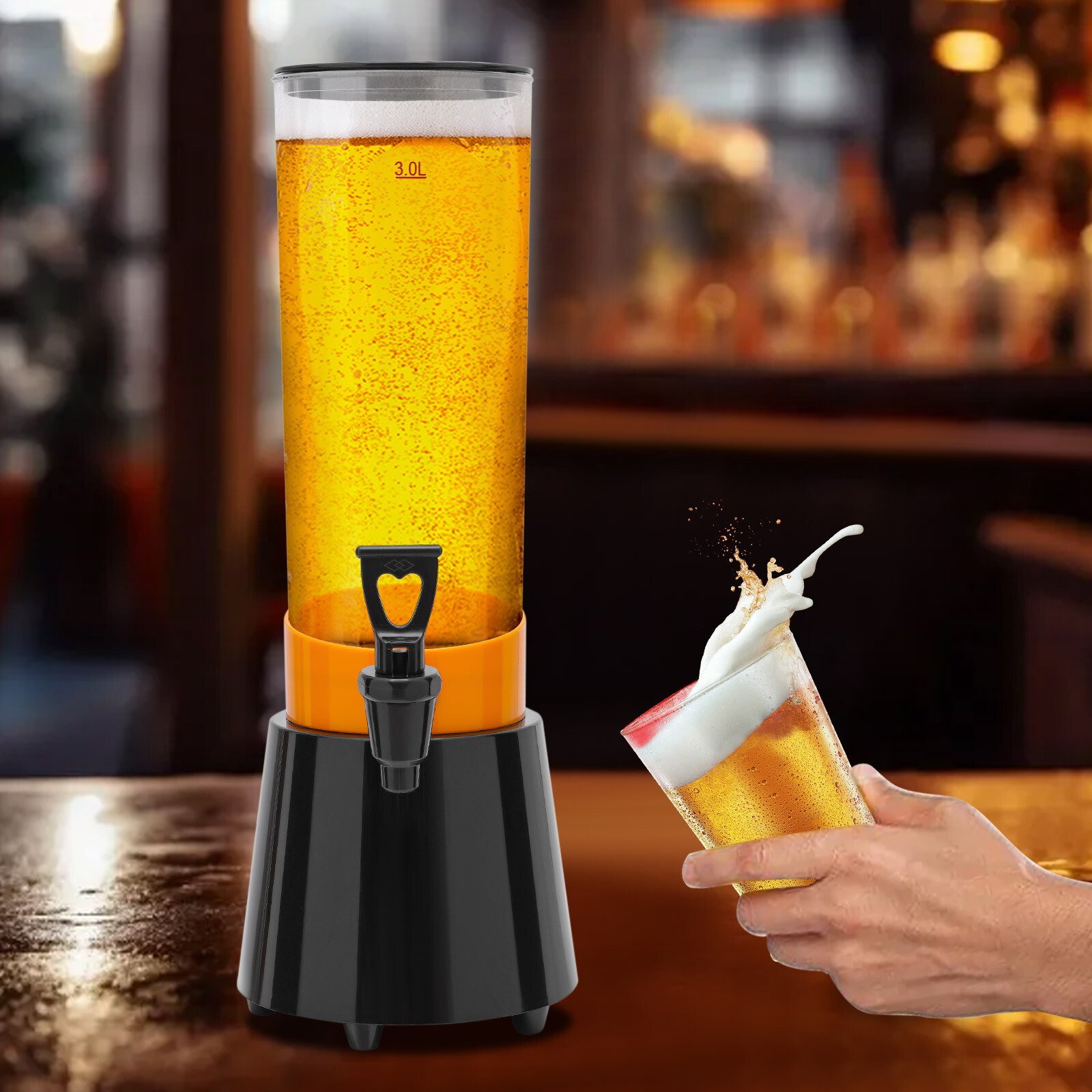 3L Plastic Beverage Dispenser&Water Juice Drink Dispenser Modern Free-standing