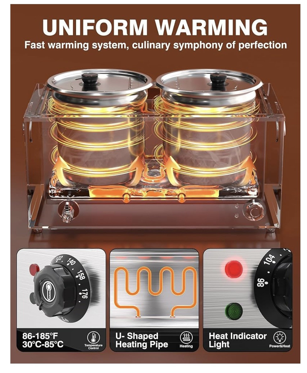 Commercial Soup Warmer – Upgrade Steam Table Food Warmer Electric Countertop …