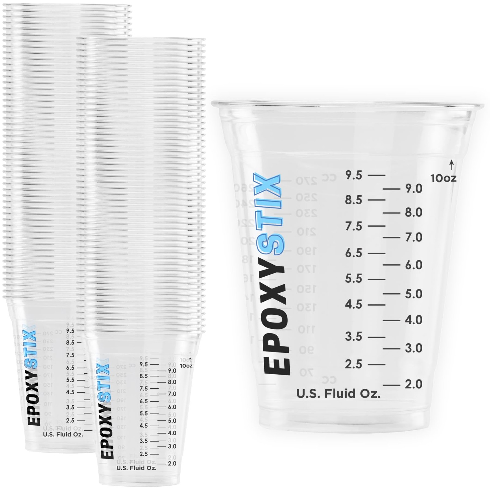[50 Pack] NEW SIZE 12oz Graduated Mixing Cups – Durable PET, Clear Measuremen…