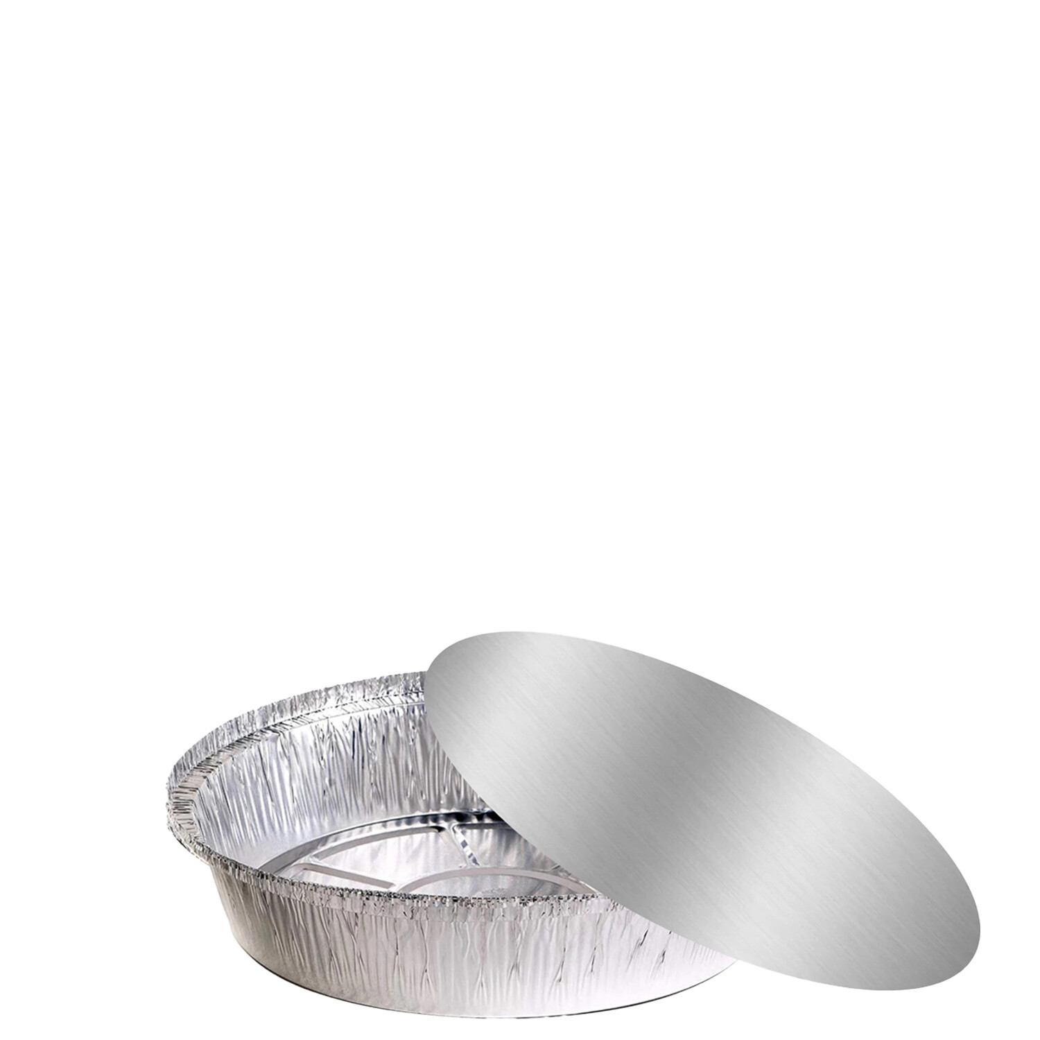 8″ Round Aluminum Disposable Foil Pans with Board Lids Meal Storage Baking 250pc