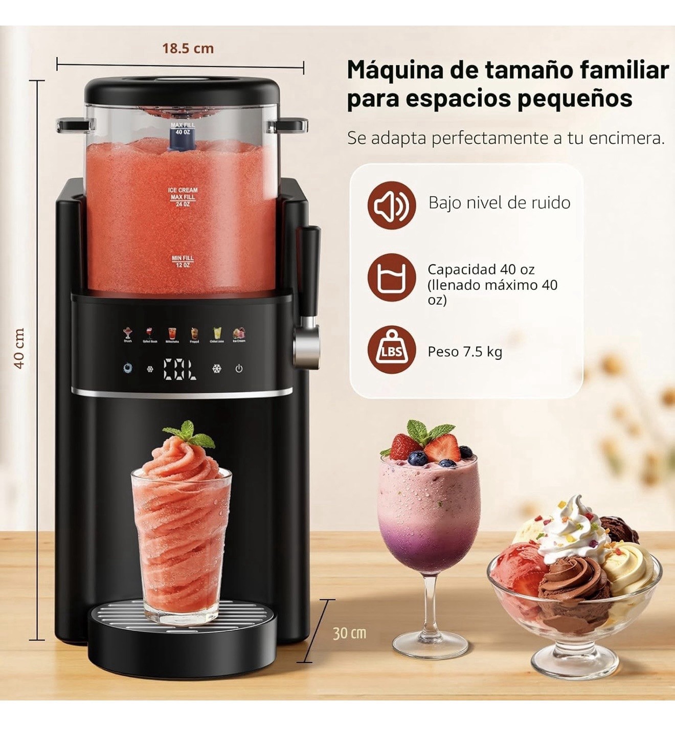 Frozen Drink & Slush Machine Slushie SCM-1G, 1 Bowl 40 oz Standard Pourover