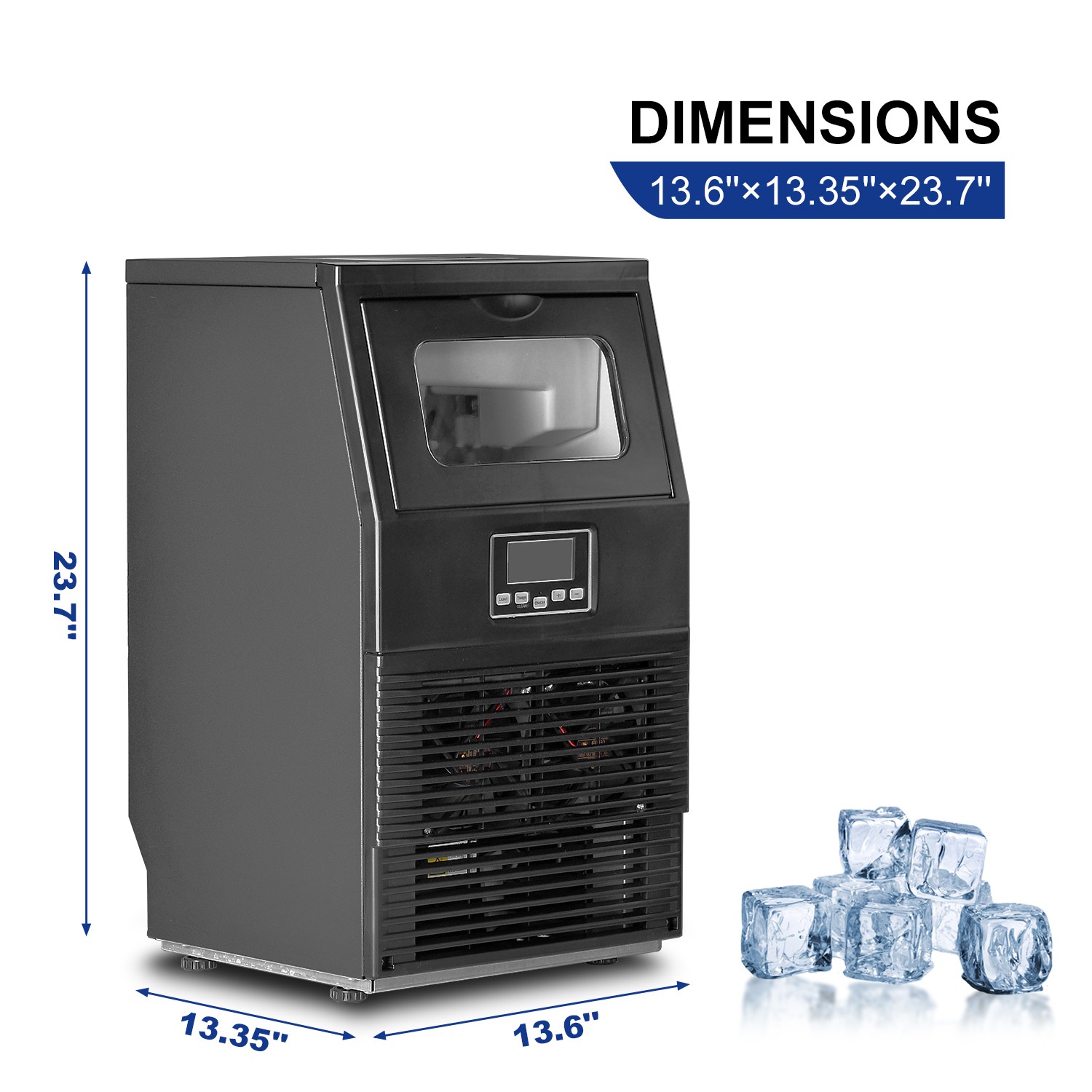 Ice Maker Undercounter Ice Machine Commercial 11~20 Minutes per Cycle 88 lbs Ice