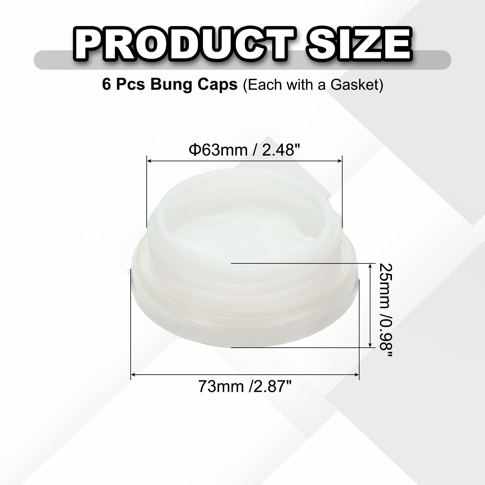 6Pcs Bung Cap 2 1/2″ Plastic Bung Hole Cap Coarse Thread Bung Caps for Drums