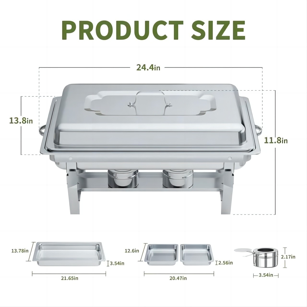 Chafing Dish Buffet Set 2/4/6/8Pack Stainless Steel Chafer for Catering 9 QT