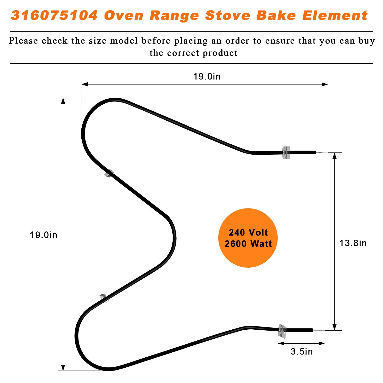 316075104 316075103 Oven Bake Heating Element by Blutoget-Fit for as picture