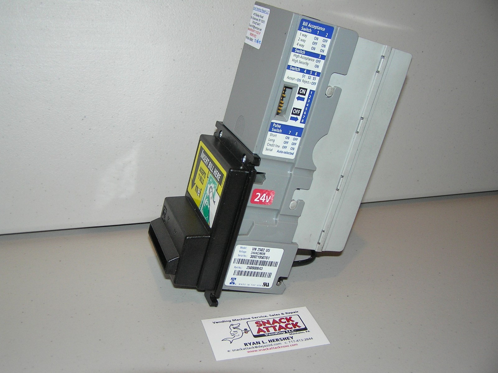MARS VN2502 or VN2512 BILL VALIDATOR POWER HARNESS / CABLE MDB 24v – Used
