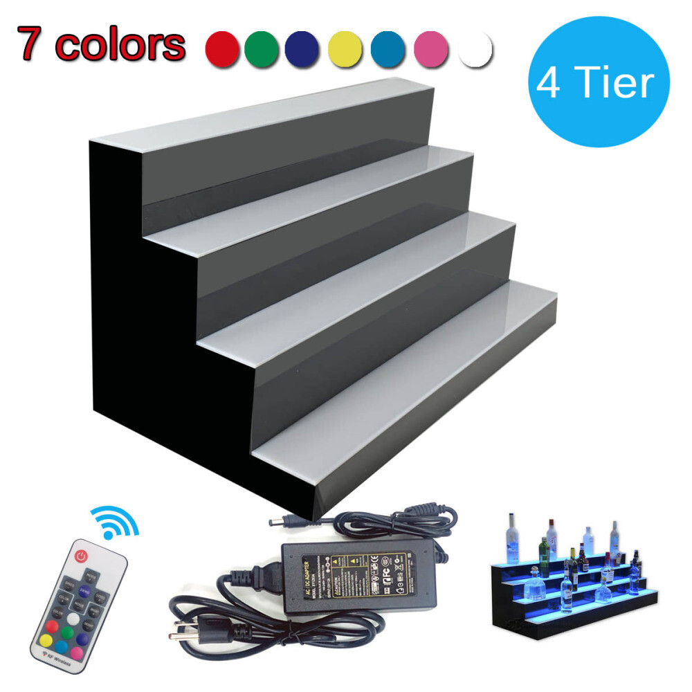 LED Lighted Liquor Bottle Display Shelf Back Bar Bottle Display Stand 31″ 39″ US