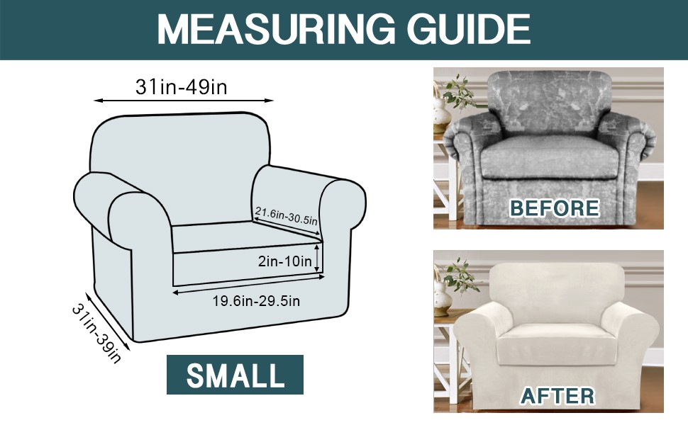 2 Piece Chair Sofa Covers 85% Polyester, 15% Spandex for Living Room Slipcovers