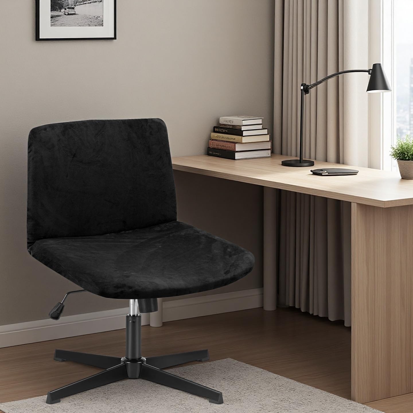 Velvet Cross Legged Office Chair Covers – Upgrade Your Armless Wide Seat