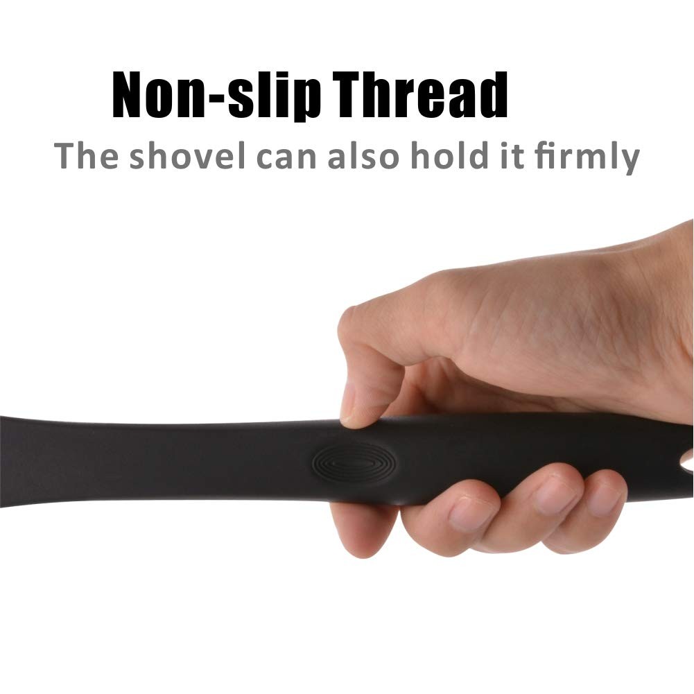 Silicone Wok Turner, Heat Resistant Solid 12.8″ * 3.86″ Black, Black