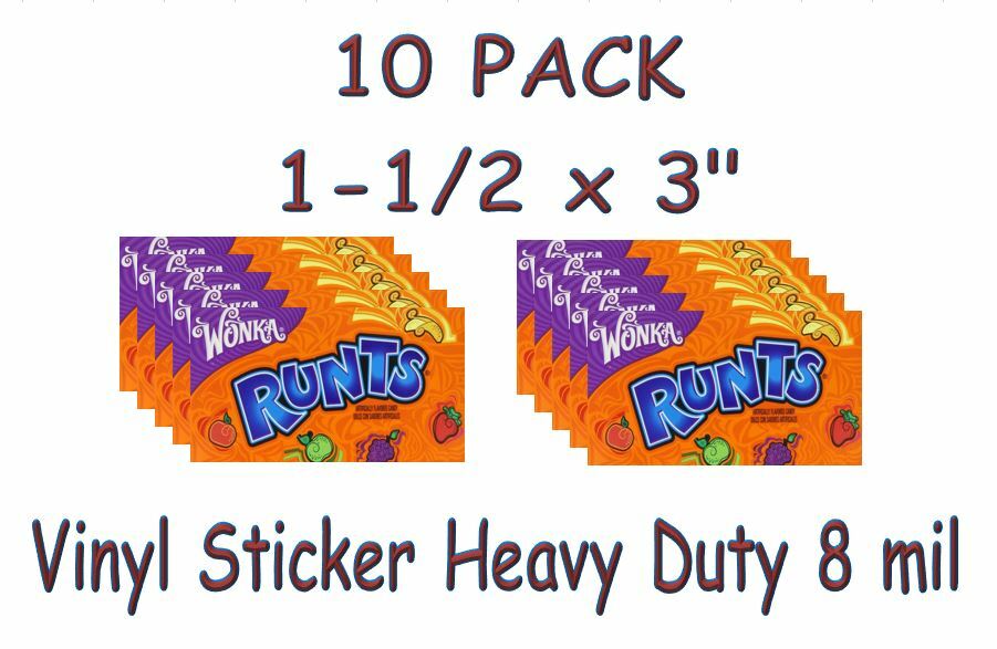 10 PACK Vinyl Sticker 1.5 x 3 Bulk Vending Candy Machine Label