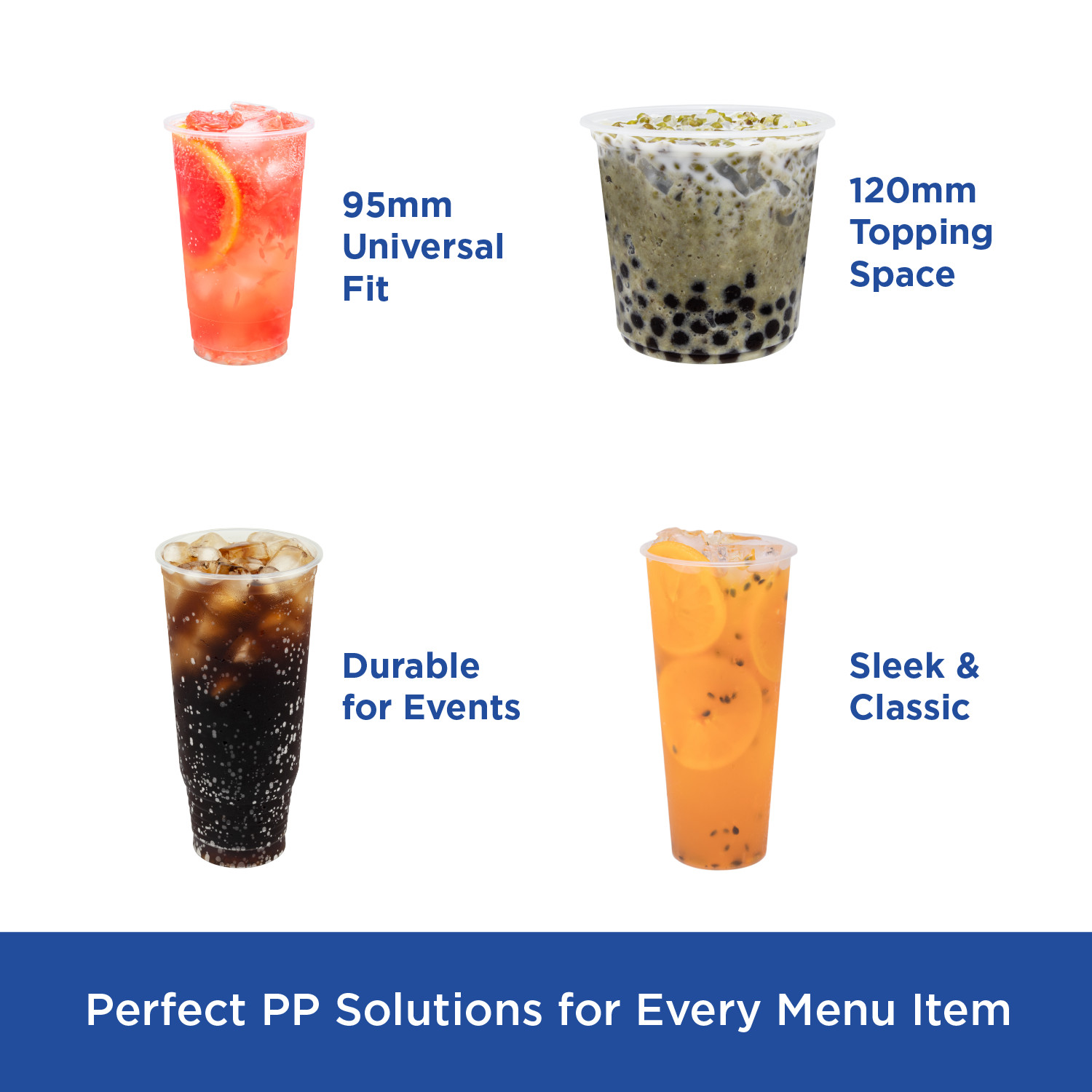 Karat 12oz PP Plastic U-Rim Cold Cups (95mm) – 2,000 ct, C1010 (Karat)