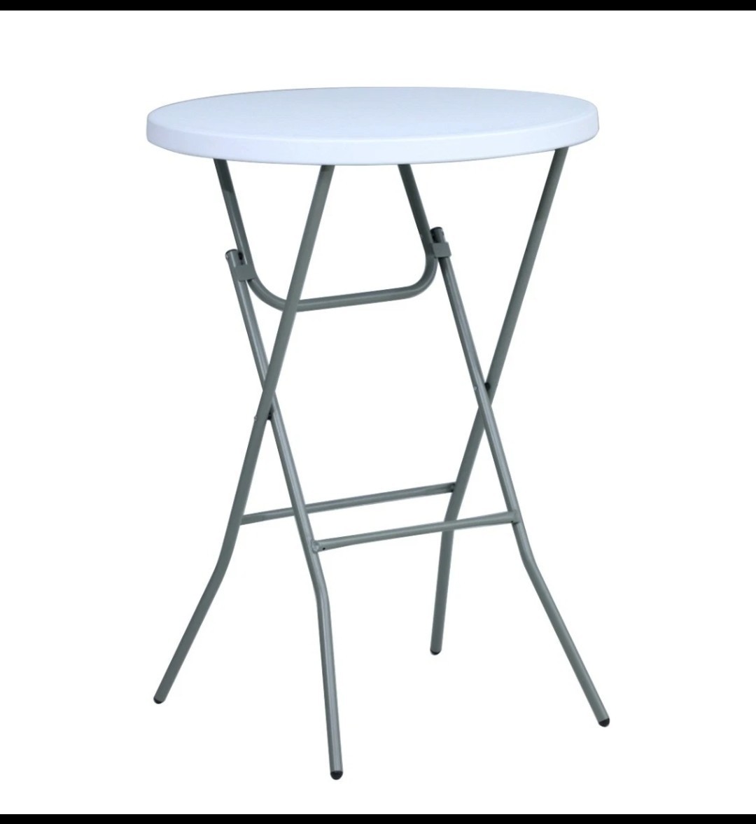 TentandTable Round Plastic Cocktail Bistro Table, White, 32 in
