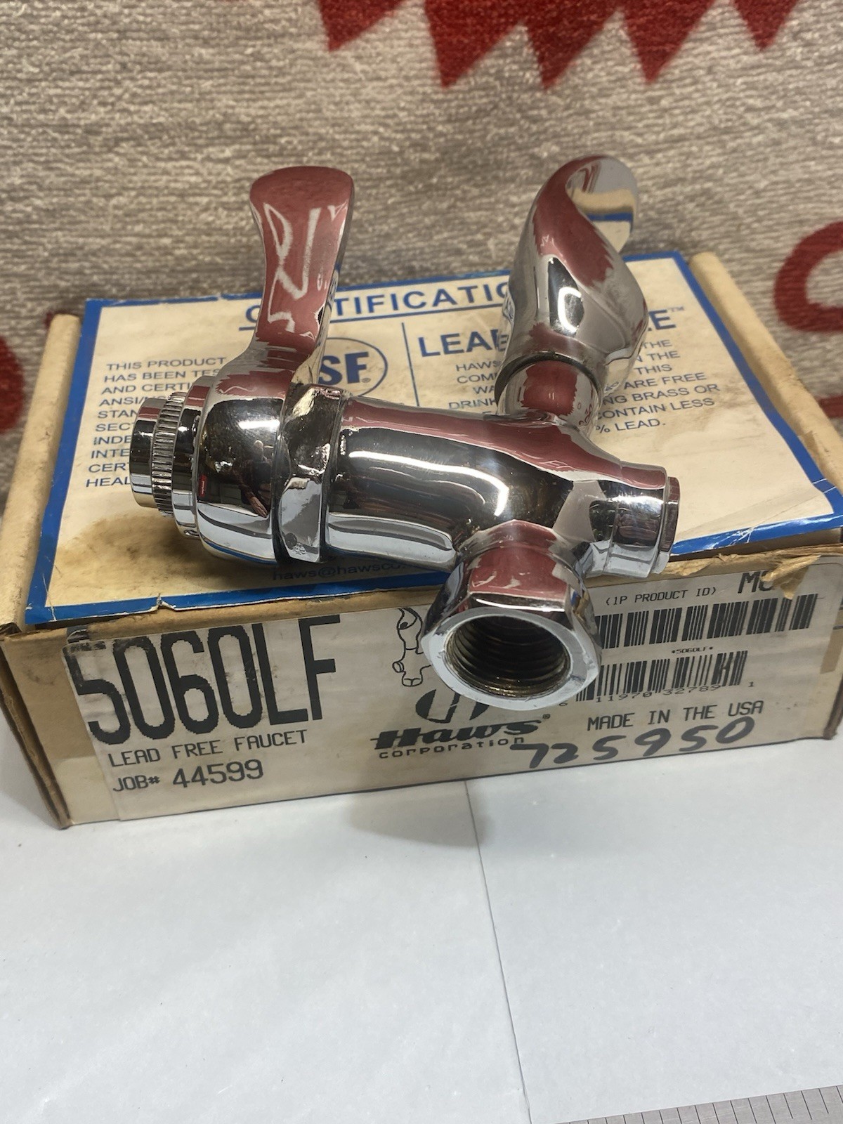 Haws Water Fountain 5060LF 1/2” FIP Pipe Mounted Polished Chrome Bubbler