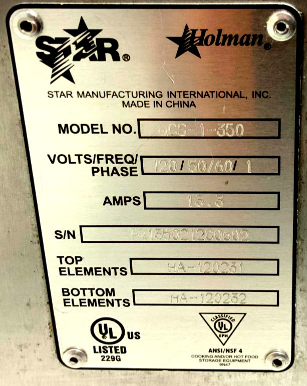 Star Holman QCS-1-350 Horizontal Commercial Conveyor Toaster 350 Slices / Hour