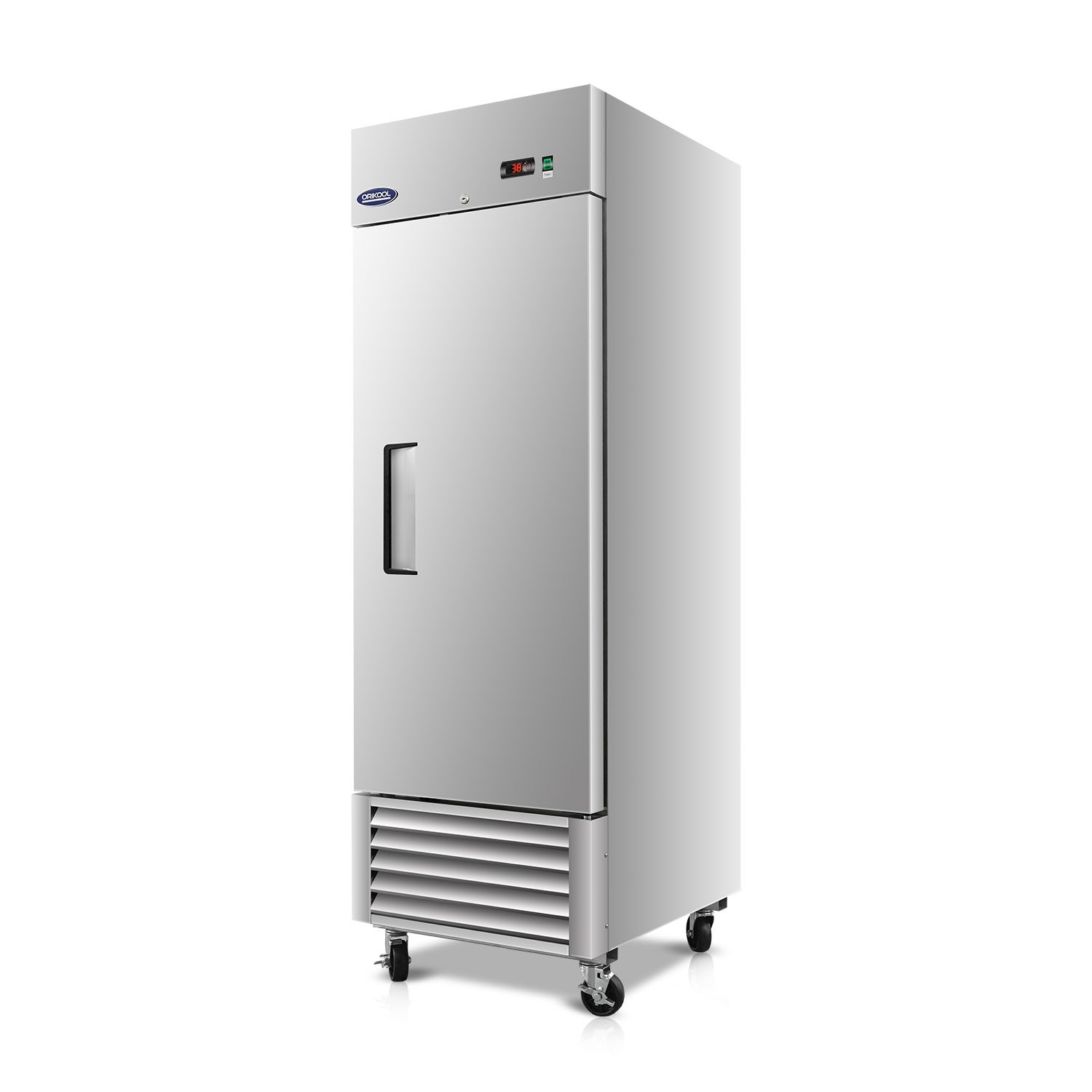 27″ Commercial Stainless Steel Fridge 23CuFt, 3 Adj Shelves, Digital Temp LED