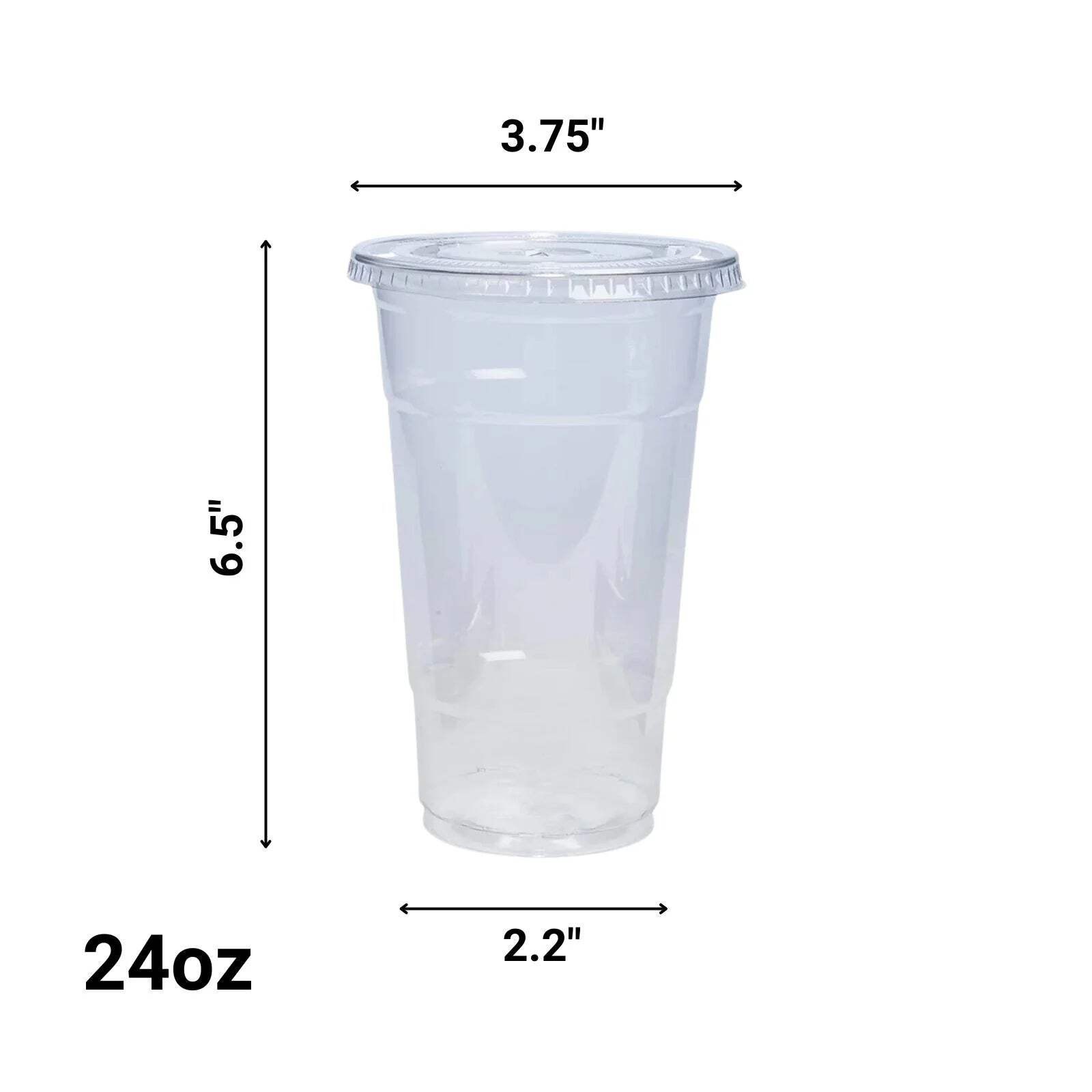 24oz Plastic Clear PET Cups, for All Kinds of Beverages 5 Pack