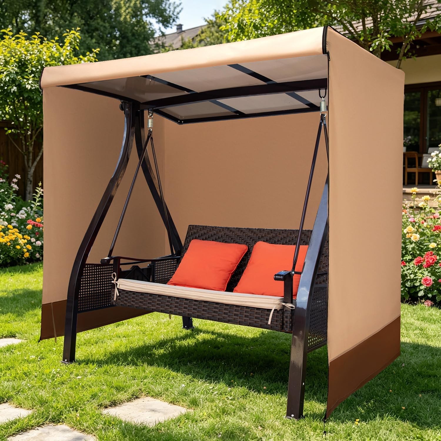 Outdoor Swing Cover 3 Triple Seater Waterproof Patio Porch Swing Covers