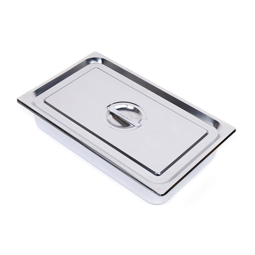 4-Pack Hotel Pans Commercial Steam Table Pan w/ Lid Stainless Steel Food Pan USA