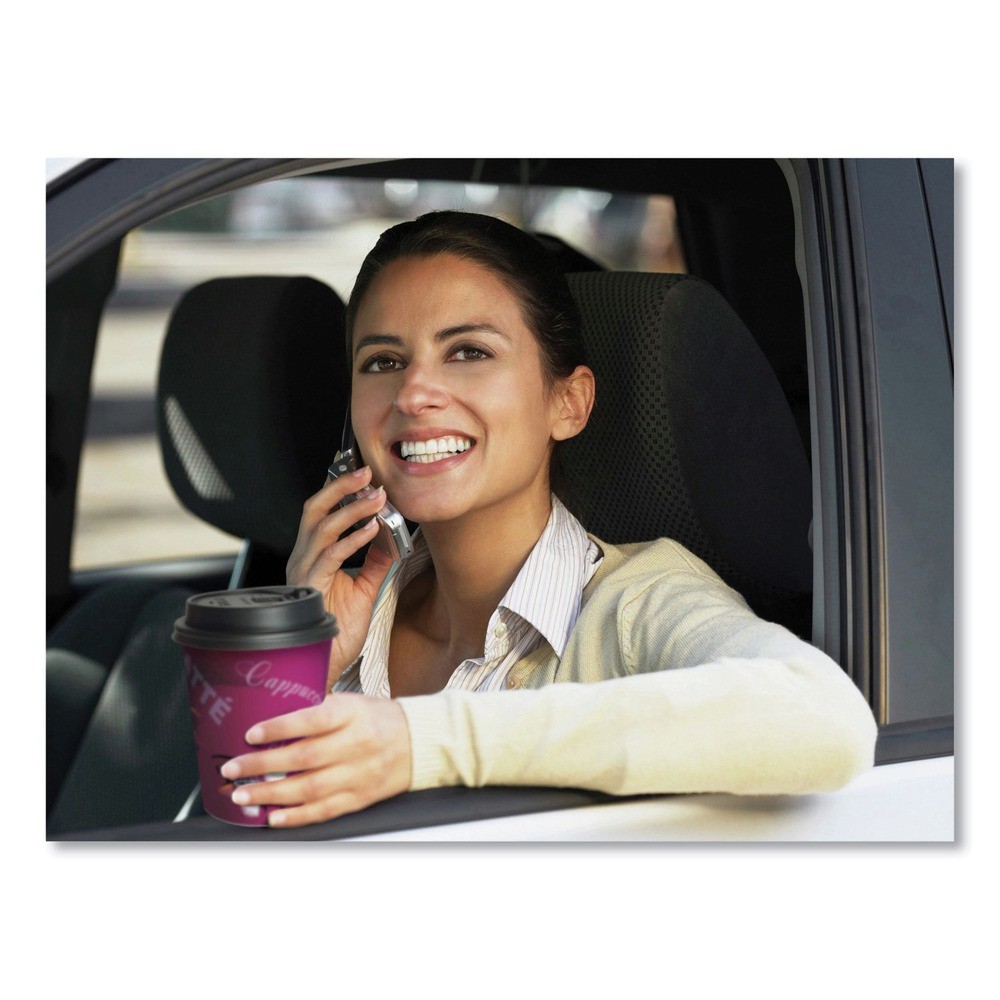 SOLO 412SINPK 12 oz. Paper Hot Drink Cups in Bistro Design – Maroon (50/PK) New